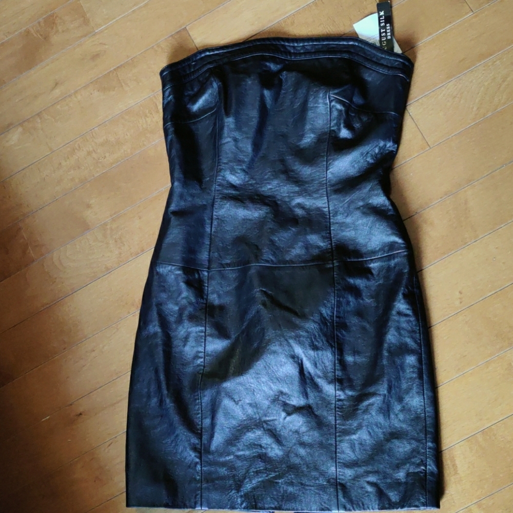 August silk leather dress